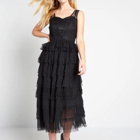 Vintage inspired Tulle Midi Dress - Picture 1 of 4